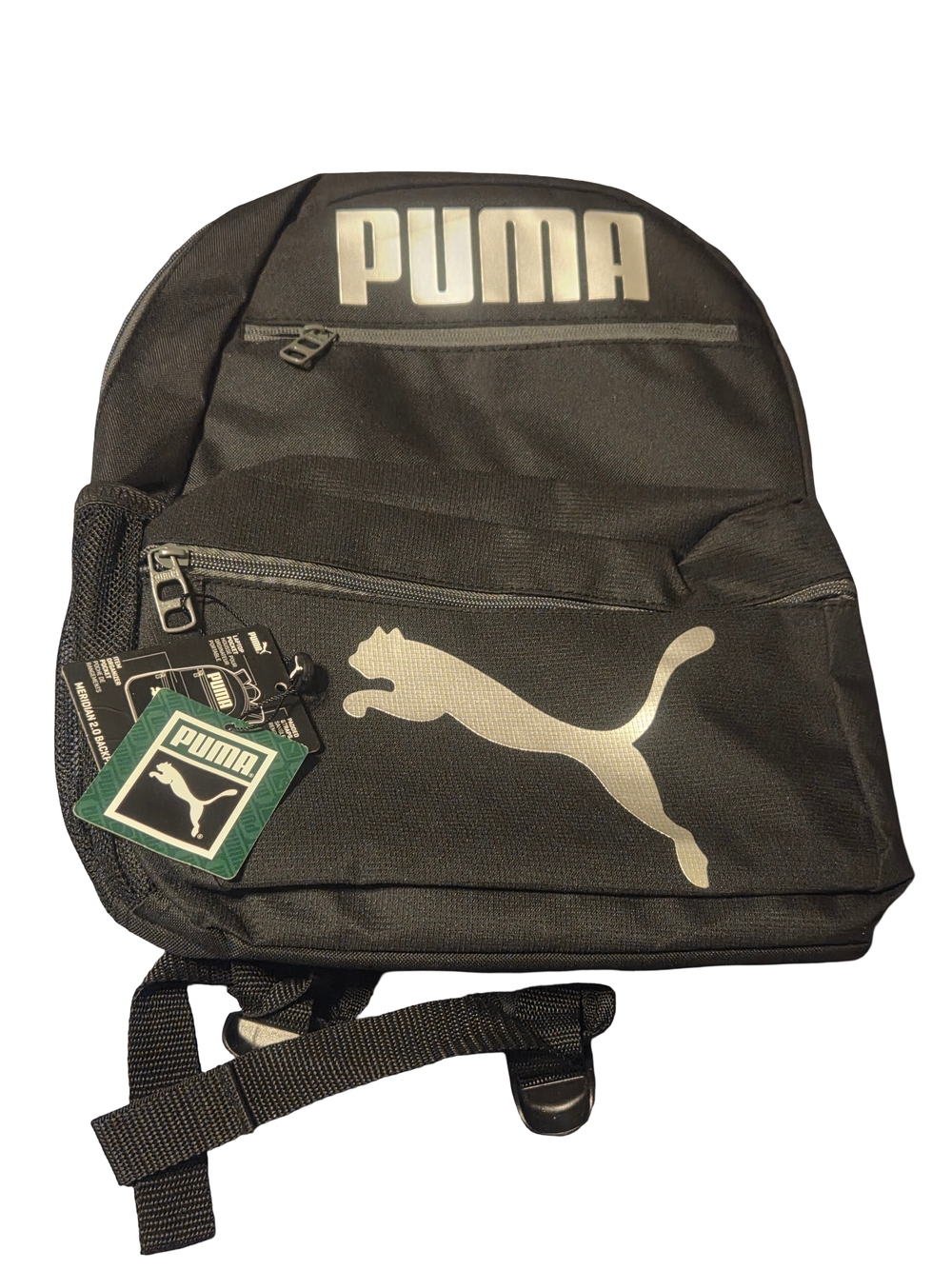 Puma Black Backpack with Silver Logo